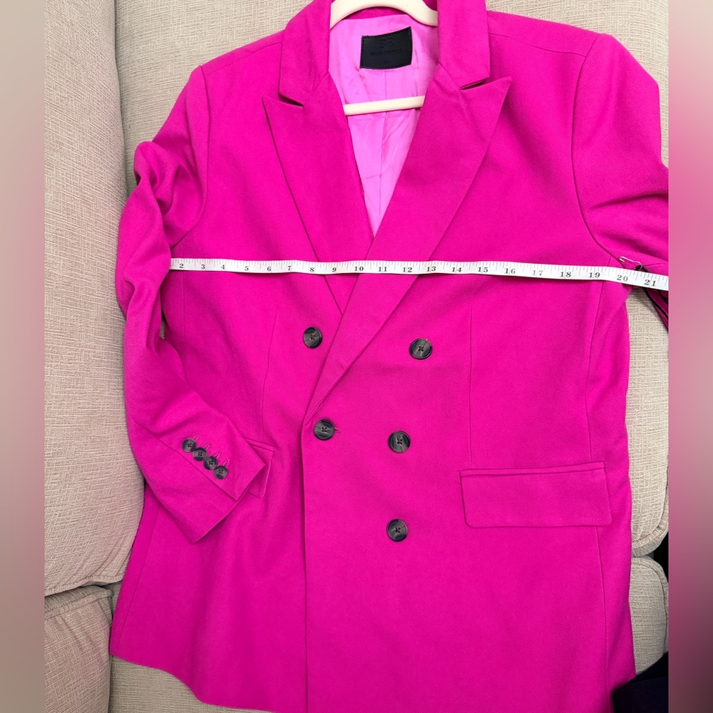 Vibrant Fuchsia Double-Breasted Blazer/ Oversize fit - Picture 8 of 9